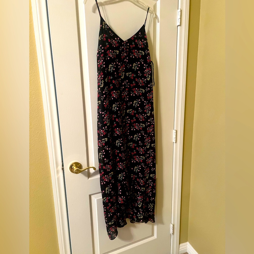 Summer dress with spaghetti straps high low ruffled bottom